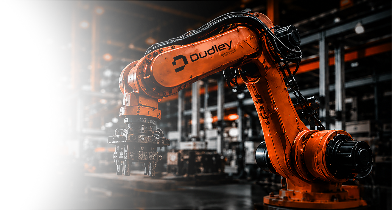 Braço robótico da Dudley Service em ambiente industrial